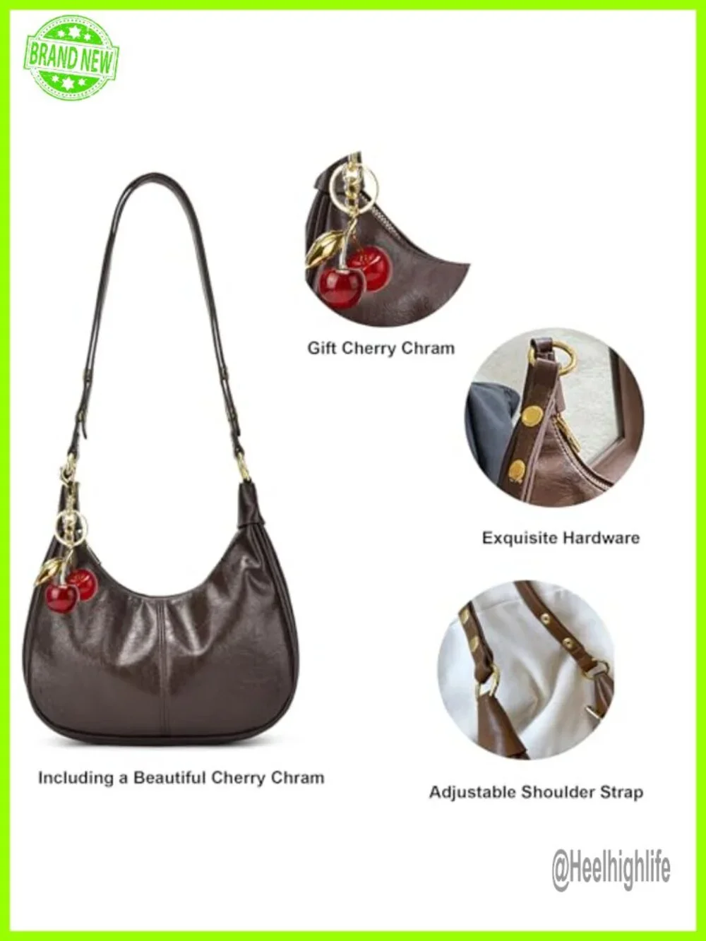 Small Hobo Bag Crescent Shaped Shoulder Bag Crossbody Purse Faux Leather